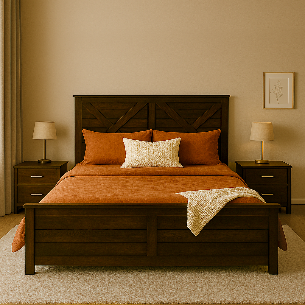 Hendrick Bed with side tables