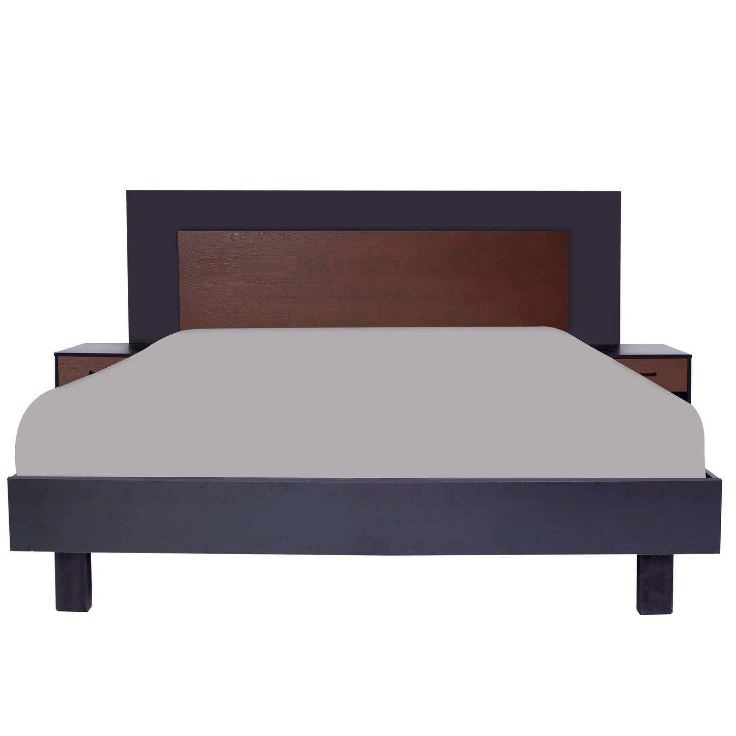 Ozmane Dark Tune Set (bed with sides, dresser, mirror and 2 door wardrobe)