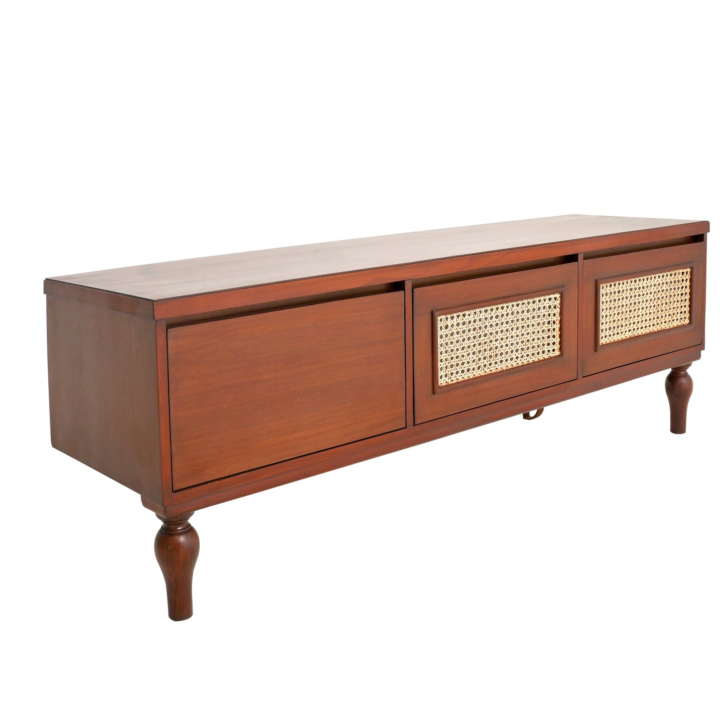 Gul Bahar TV Unit Ð Solid Wood Media Console with Cane Accents
