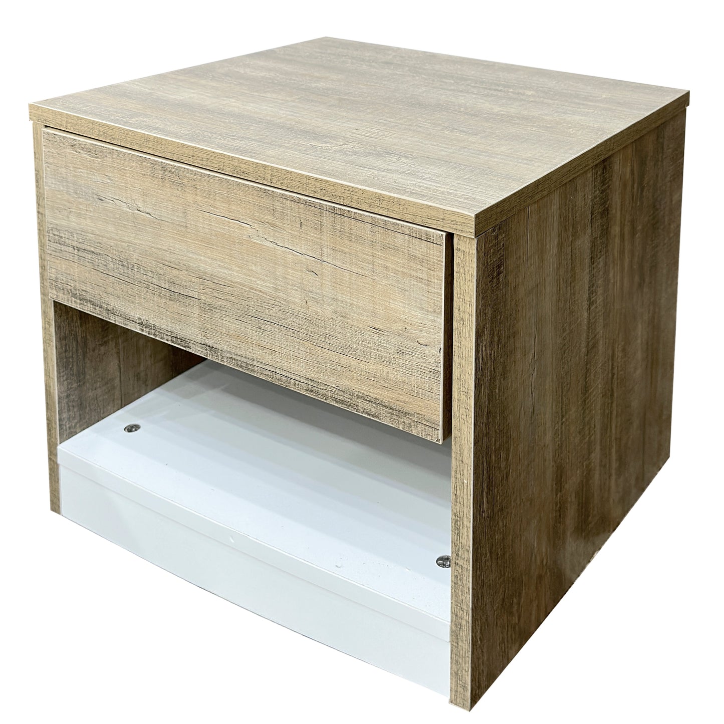 Mike Side Table Ð Minimalist Wooden Finish with Storage Shelf