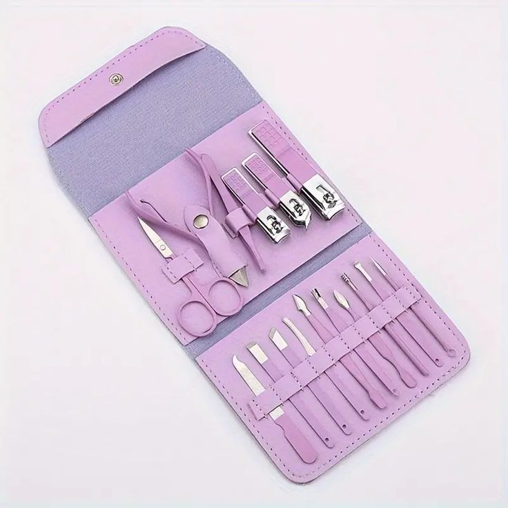 16-Piece Manicure & Pedicure Kit | Stainless Steel Nail Clipper Set with Leather Case