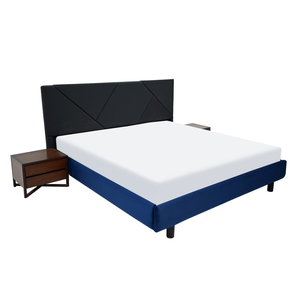 Sebastian King Size Bed with 2 Side Tables