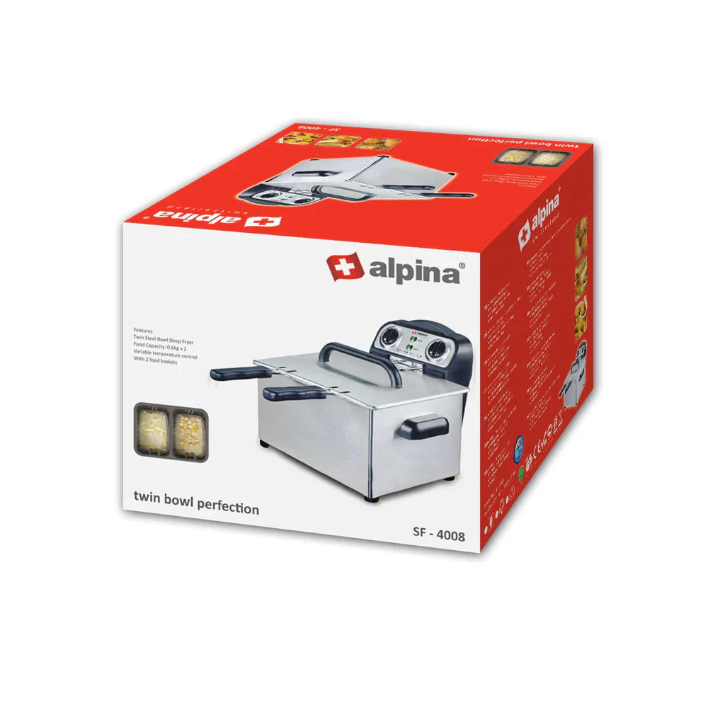 SS.Deep Fryer Twin Bowl F-4008 - Alpina