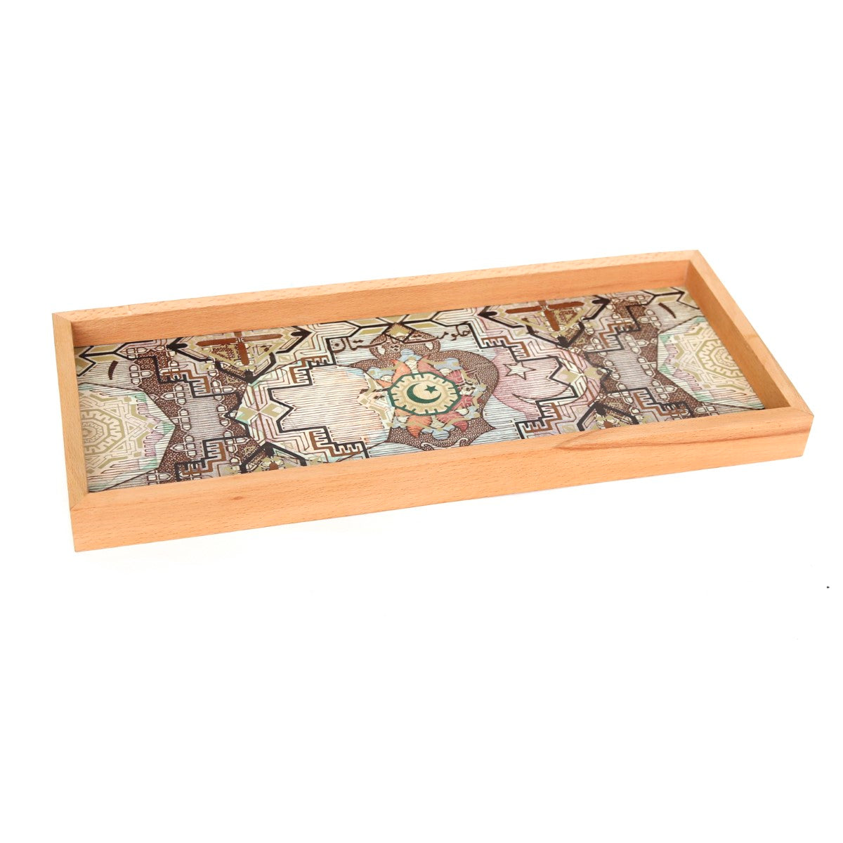 Rectangular Wood Thrush Tray Ð 8x19 Inch Decorative Wooden Serving Tray
