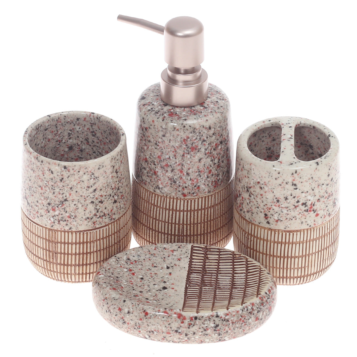 4Pcs Bath Set Brown 10 X 8 Inch Gs-10