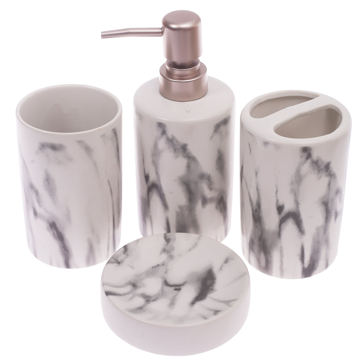 4Pcs Bath Set White 10 X 10 Inch Gs-12