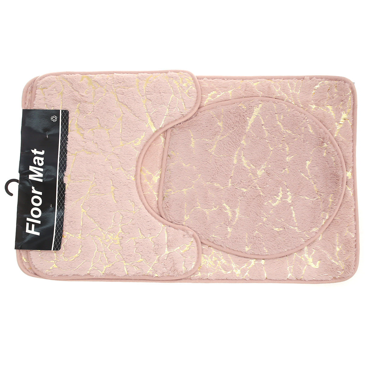 3 Piece Bathroom Mat Set Ð Marble Design, Soft & Absorbent