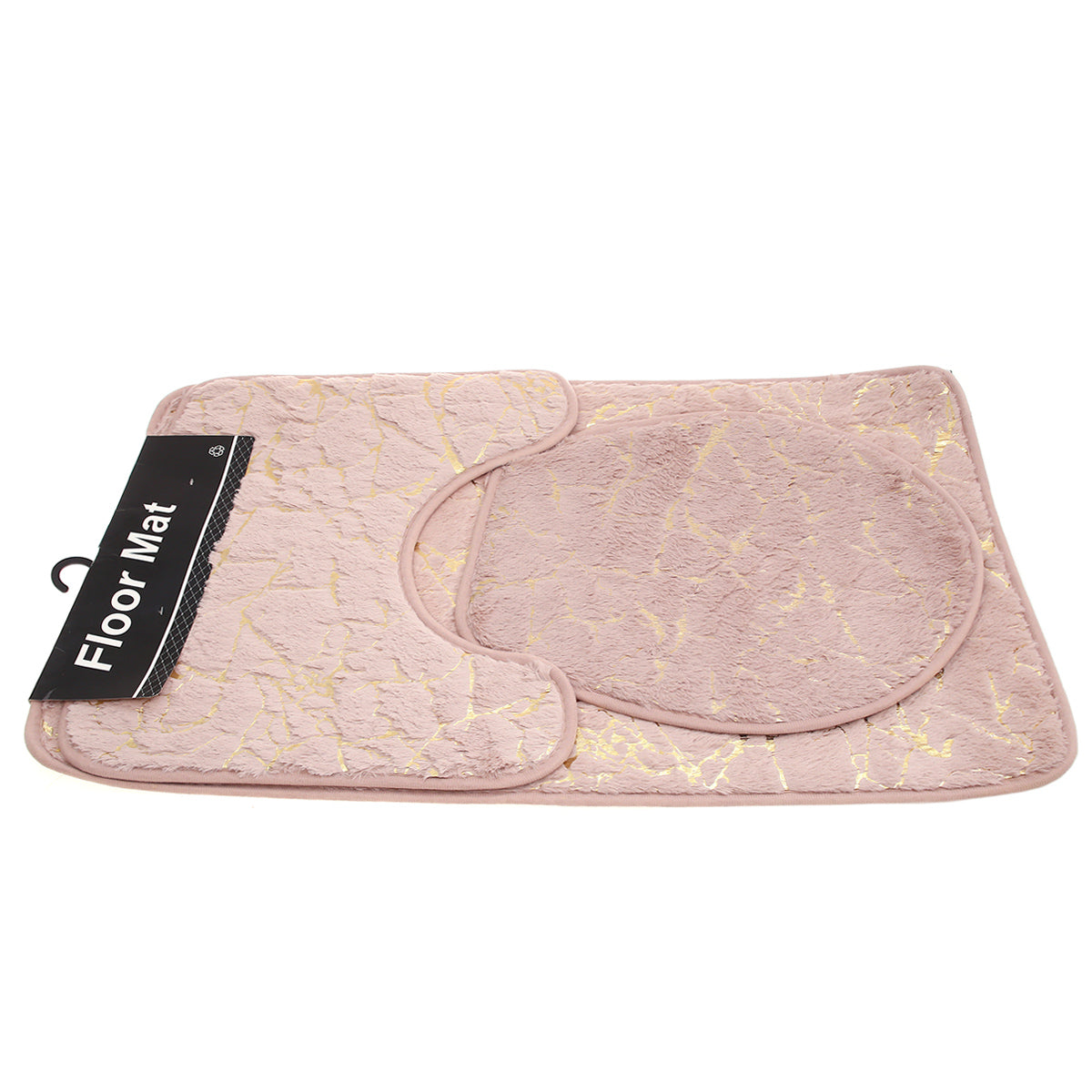 3 Piece Bathroom Mat Set Ð Marble Design, Soft & Absorbent