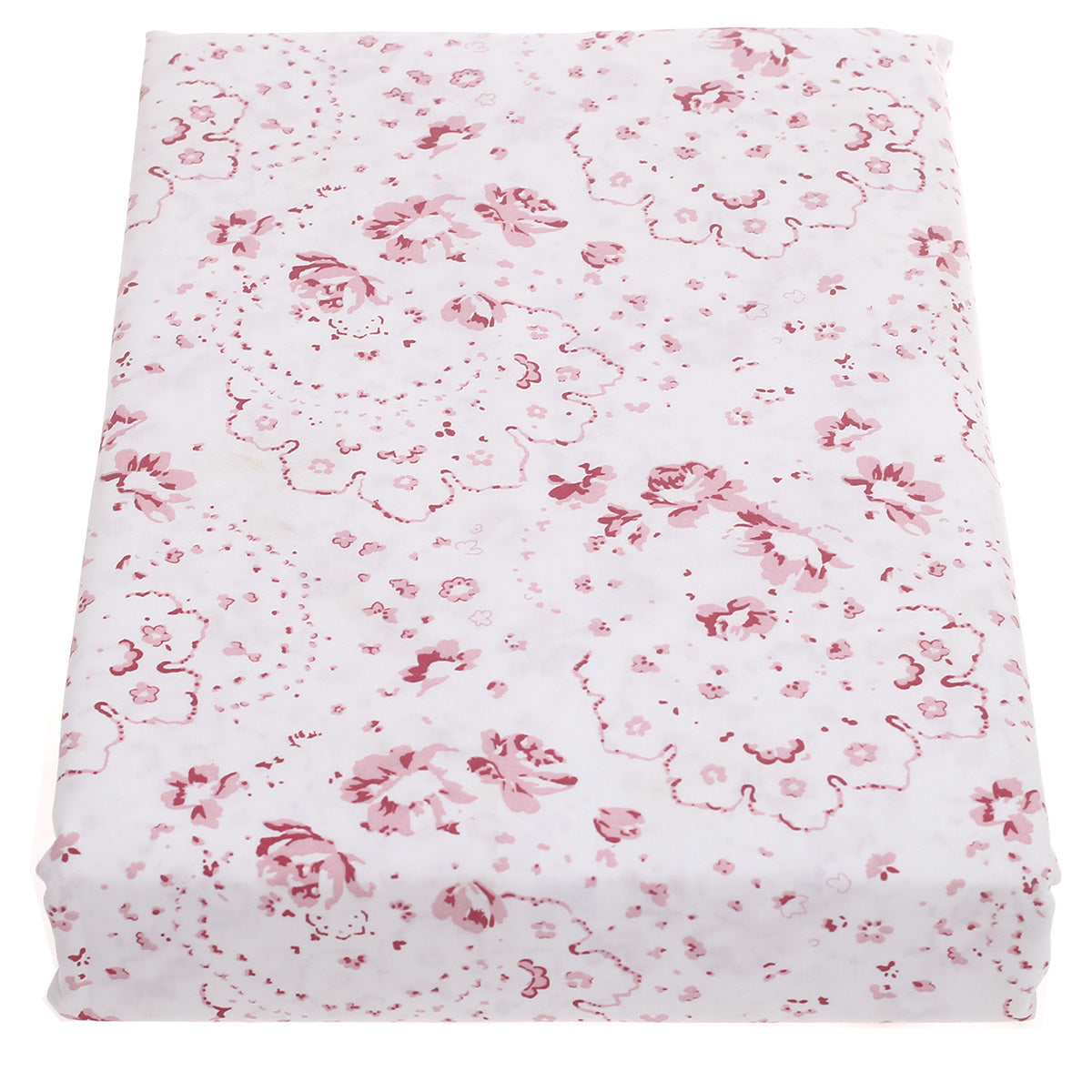 Double Bed Sheet Percale Red & White 96X102" Rotary Printing