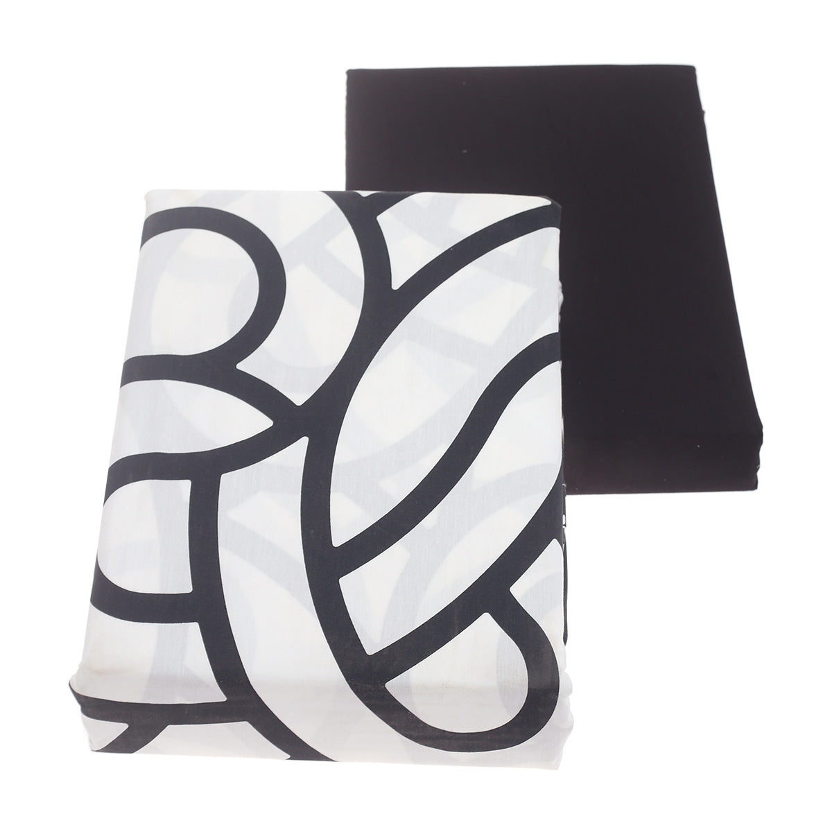 Black Geometric Double Bed Sheet Set Ð 6 Piece Bedding Collection
