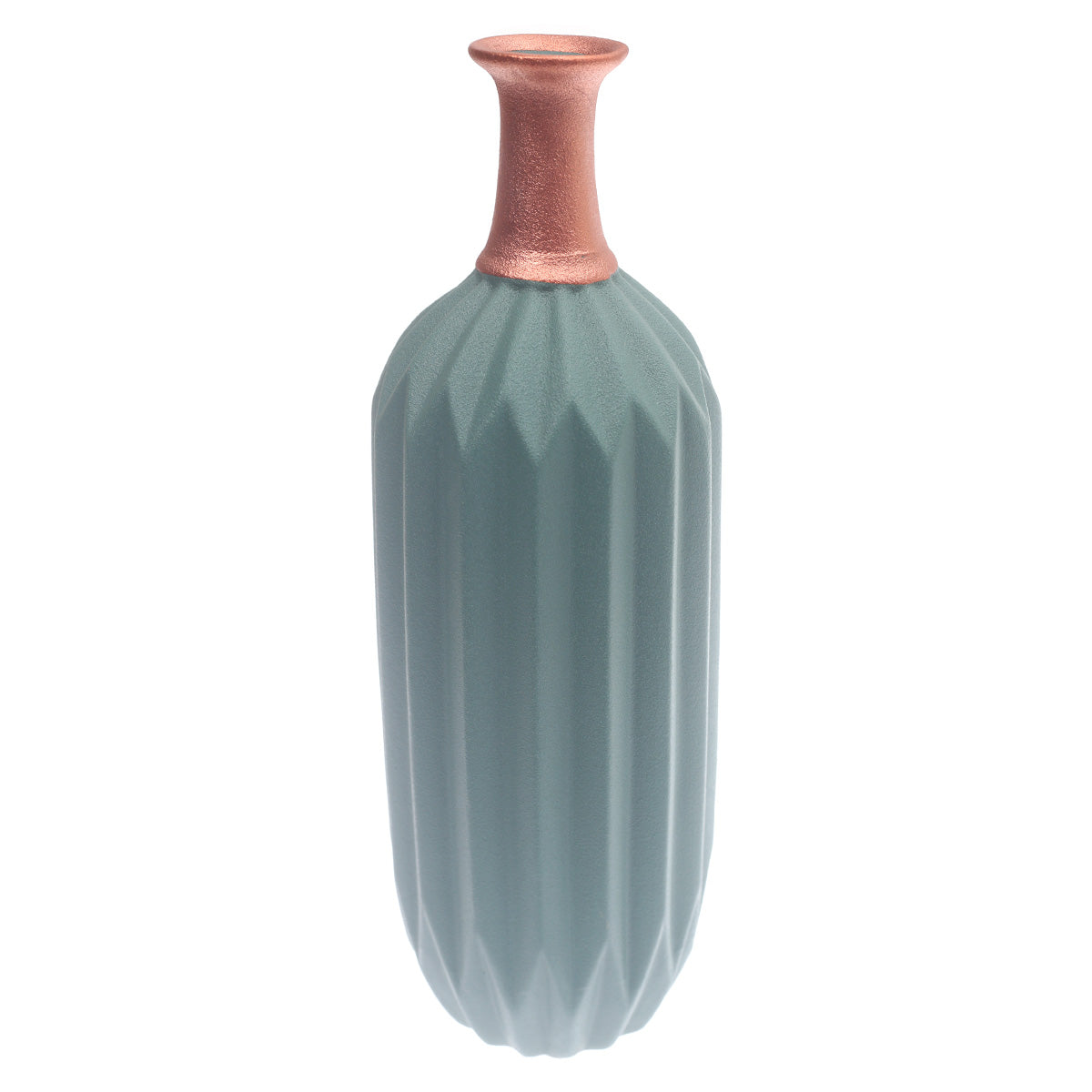 Ceramic Vase Green & Copper 5.8 X 5.8 X 16 Inch TLT2061-5 / TYX-07