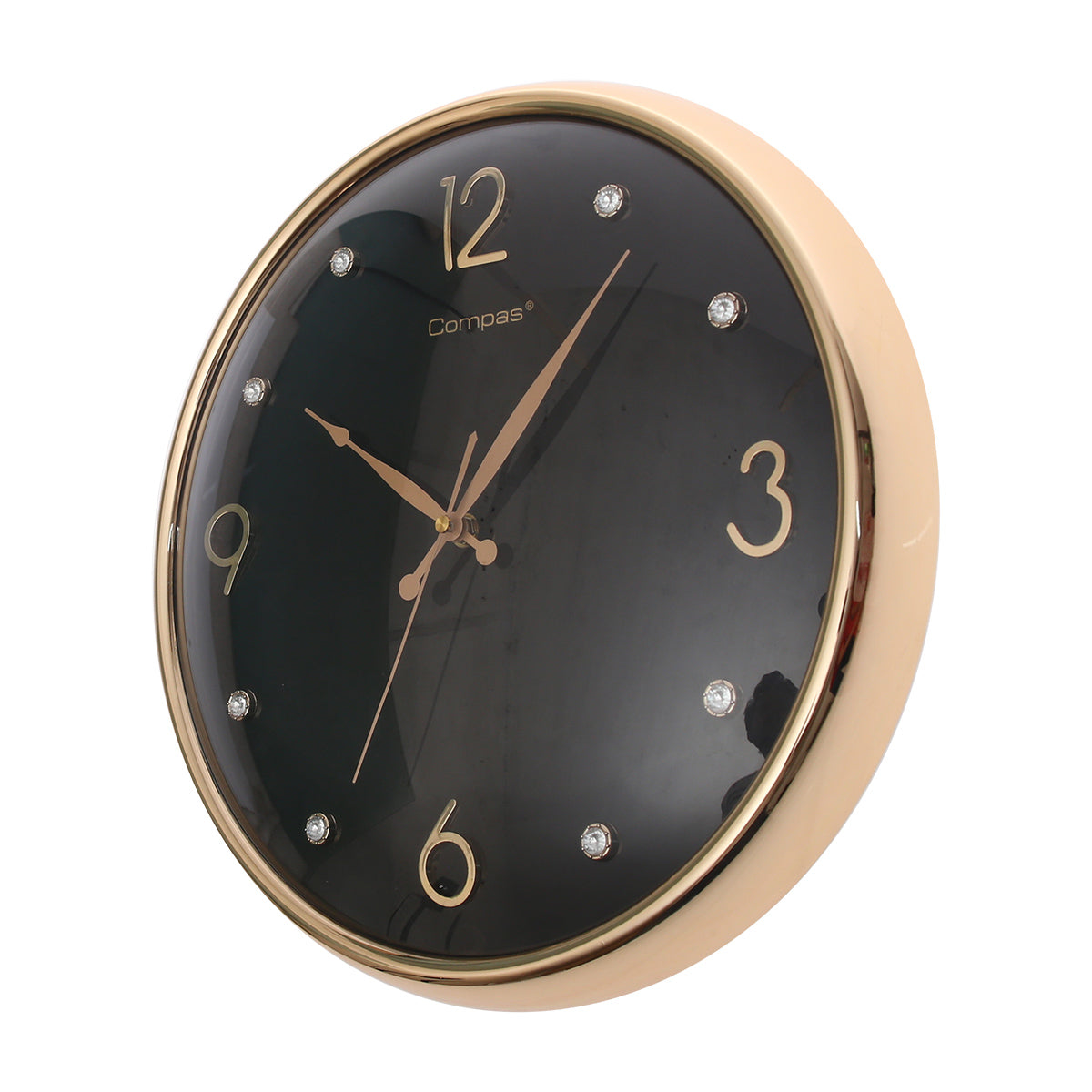 Elegant Black & Gold Wall Clock Ð Crystal Accents & Modern Minimal Design (Model 1921)