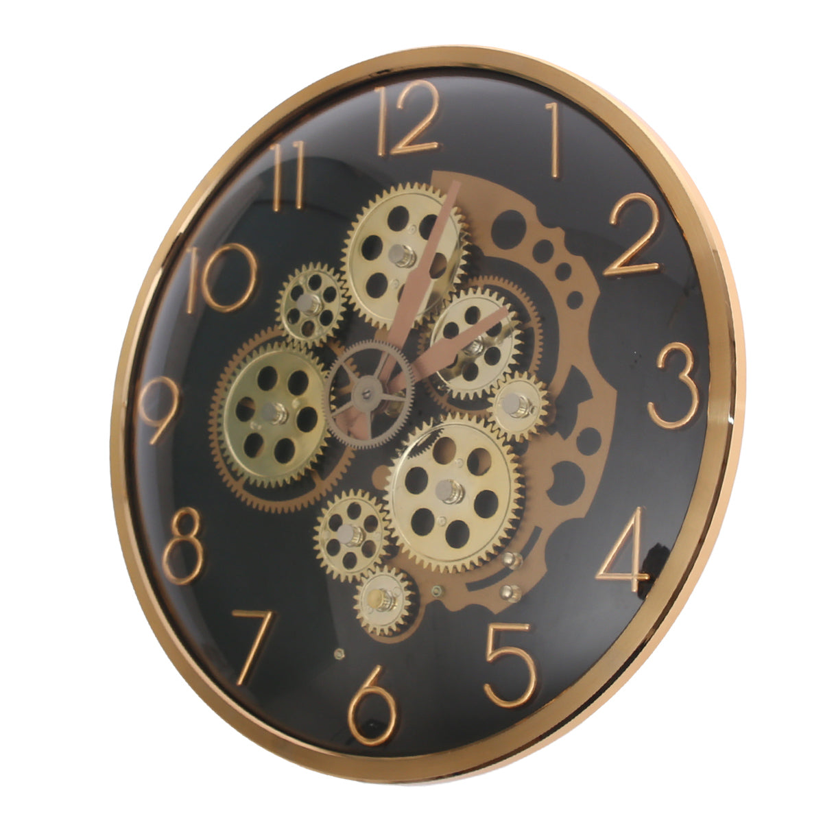 Industrial Gear Design Black & Gold Wall Clock Ð Modern Steampunk Style (Model 2151)