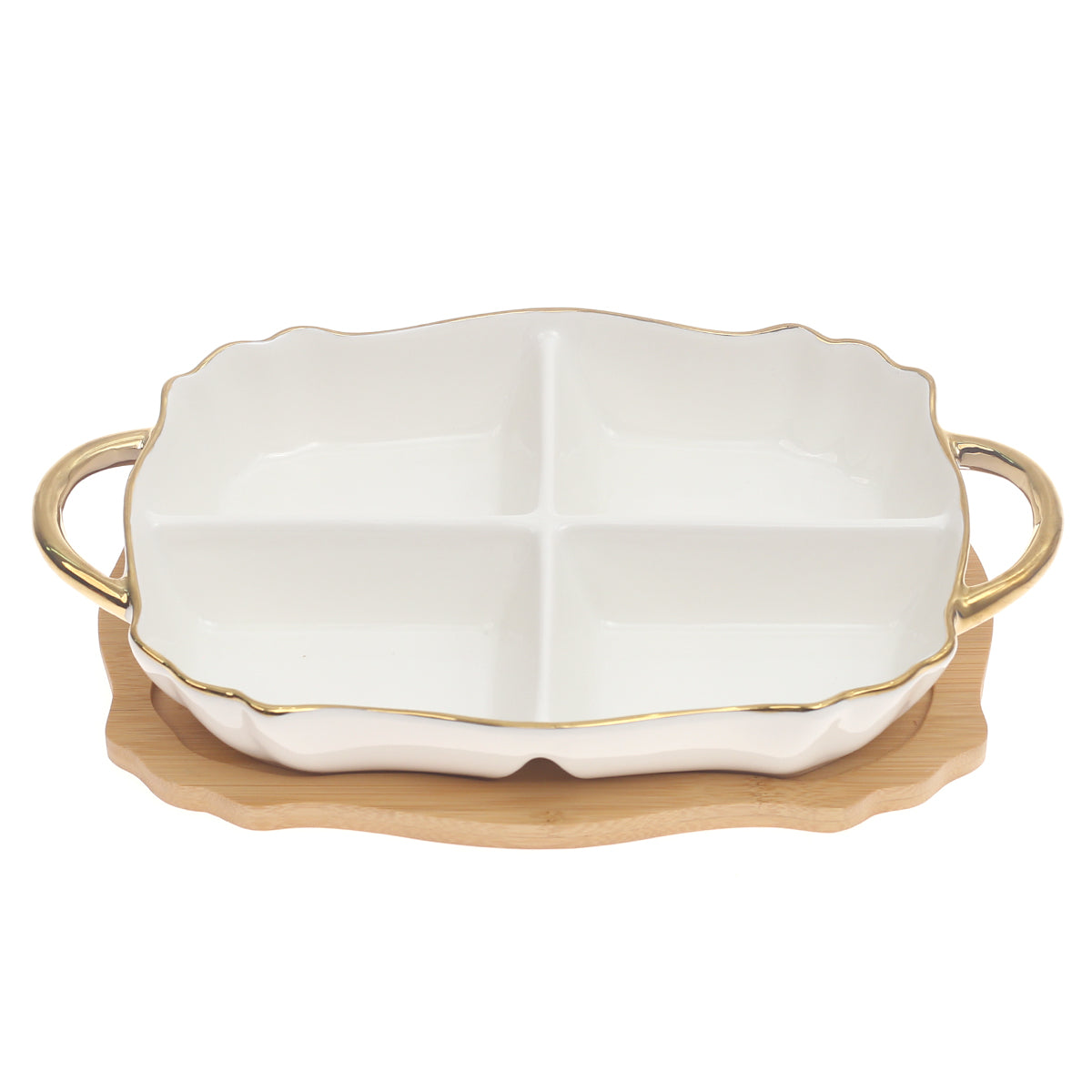 Portion Dish with Base Ð Gold Rimmed 7801