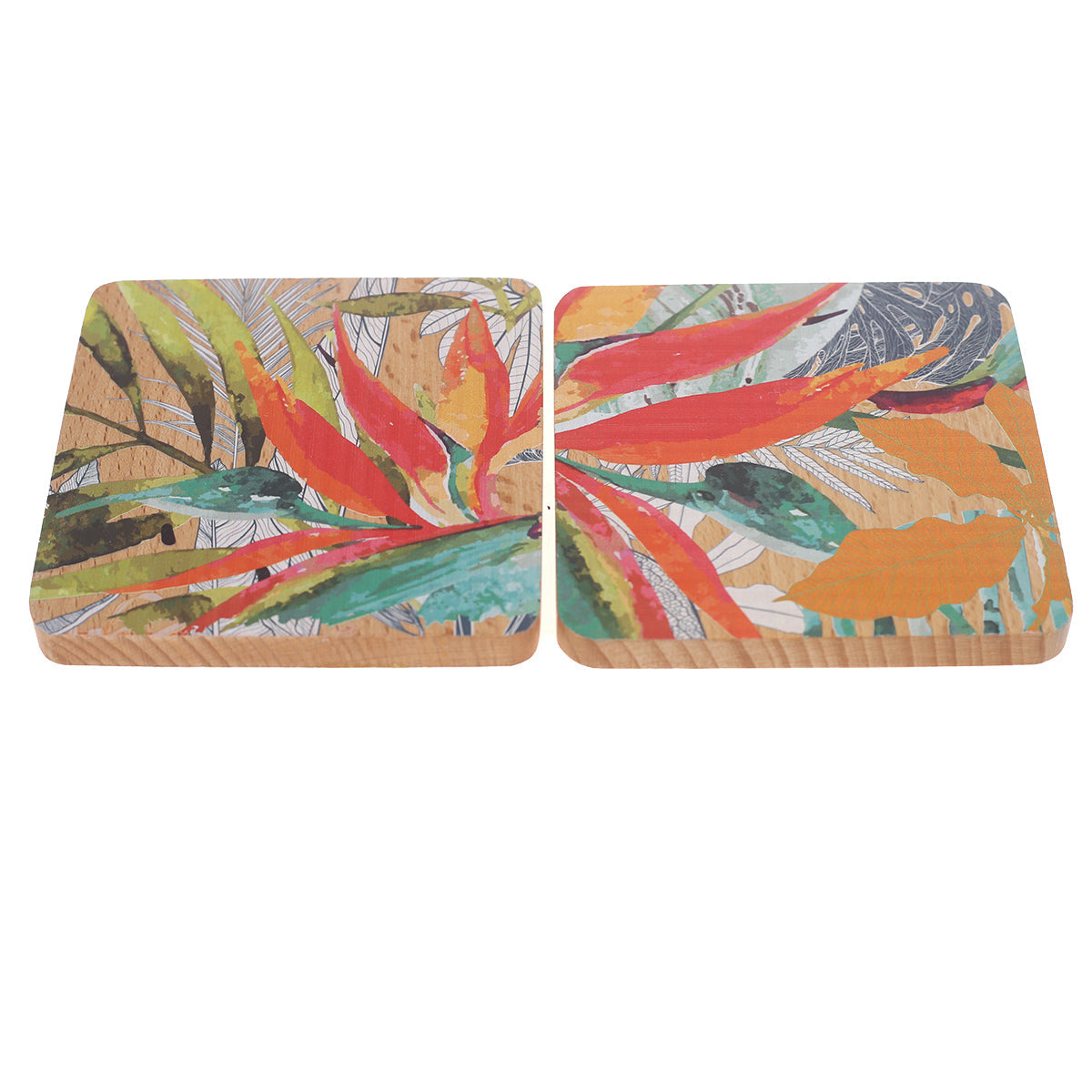 2Pcs Square Coaster 3.5Inc Orange Orchre