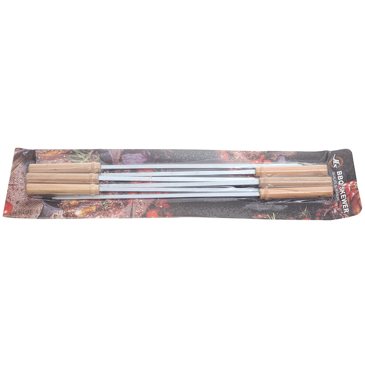 MD-5831 (HXB-23) 40cm Zinc BBQ Skewers Ð 6-Piece Reusable Grill Needle Set