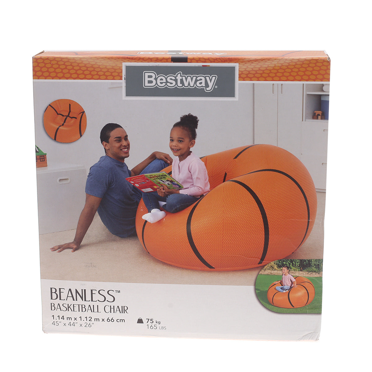 Beanless Basketball Kids Inflatable Chair Ð Fun & Comfy Seating for Kids