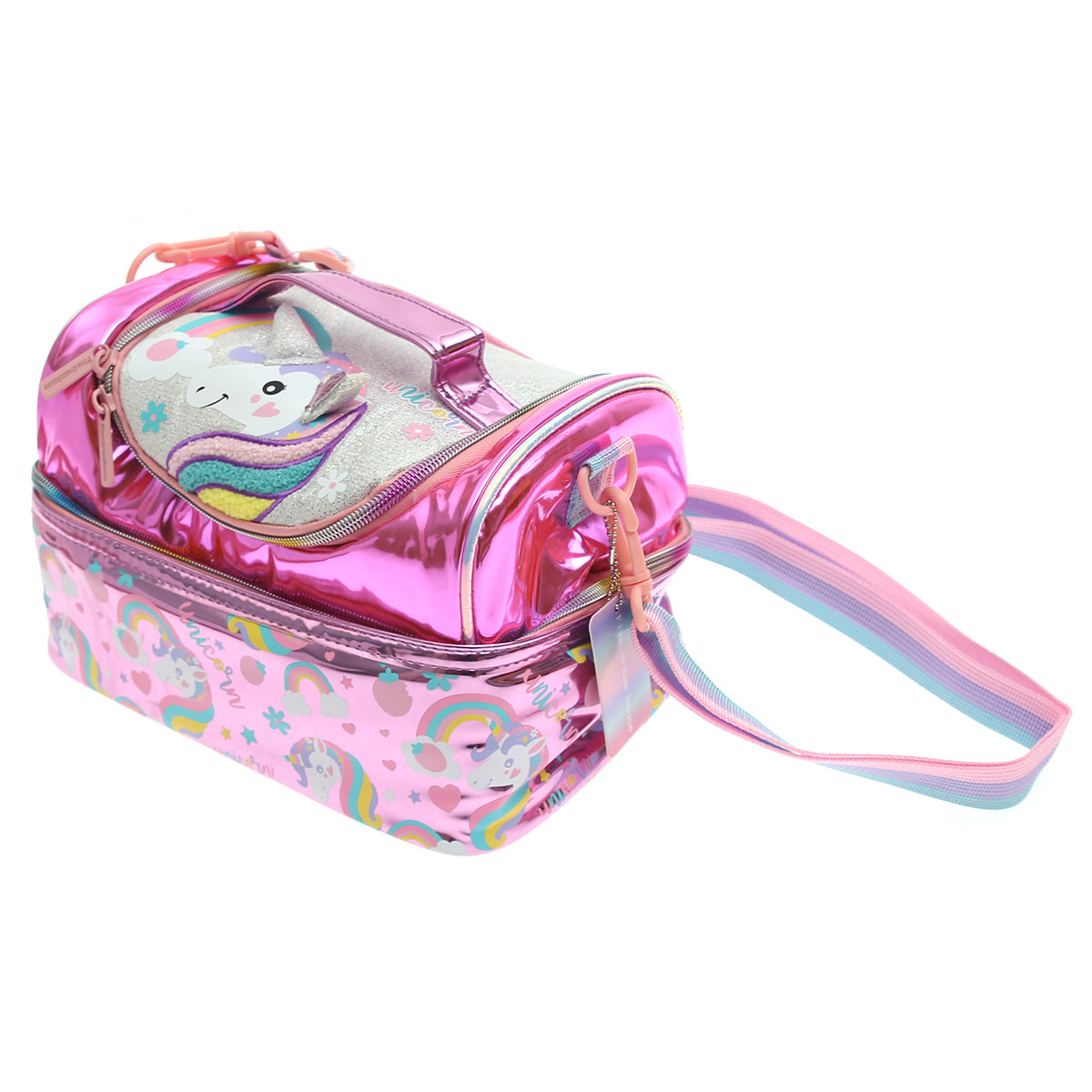 Unicorn Kids Lunch Bag Ð Double Compartment | U2058 Vest | Pink Rainbow Design