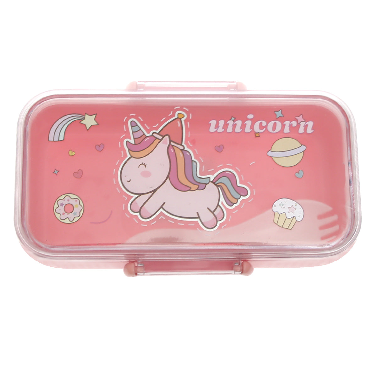 Kids Plastic Lunch Box Ð Unicorn Print (Leak-Proof | 750ml)