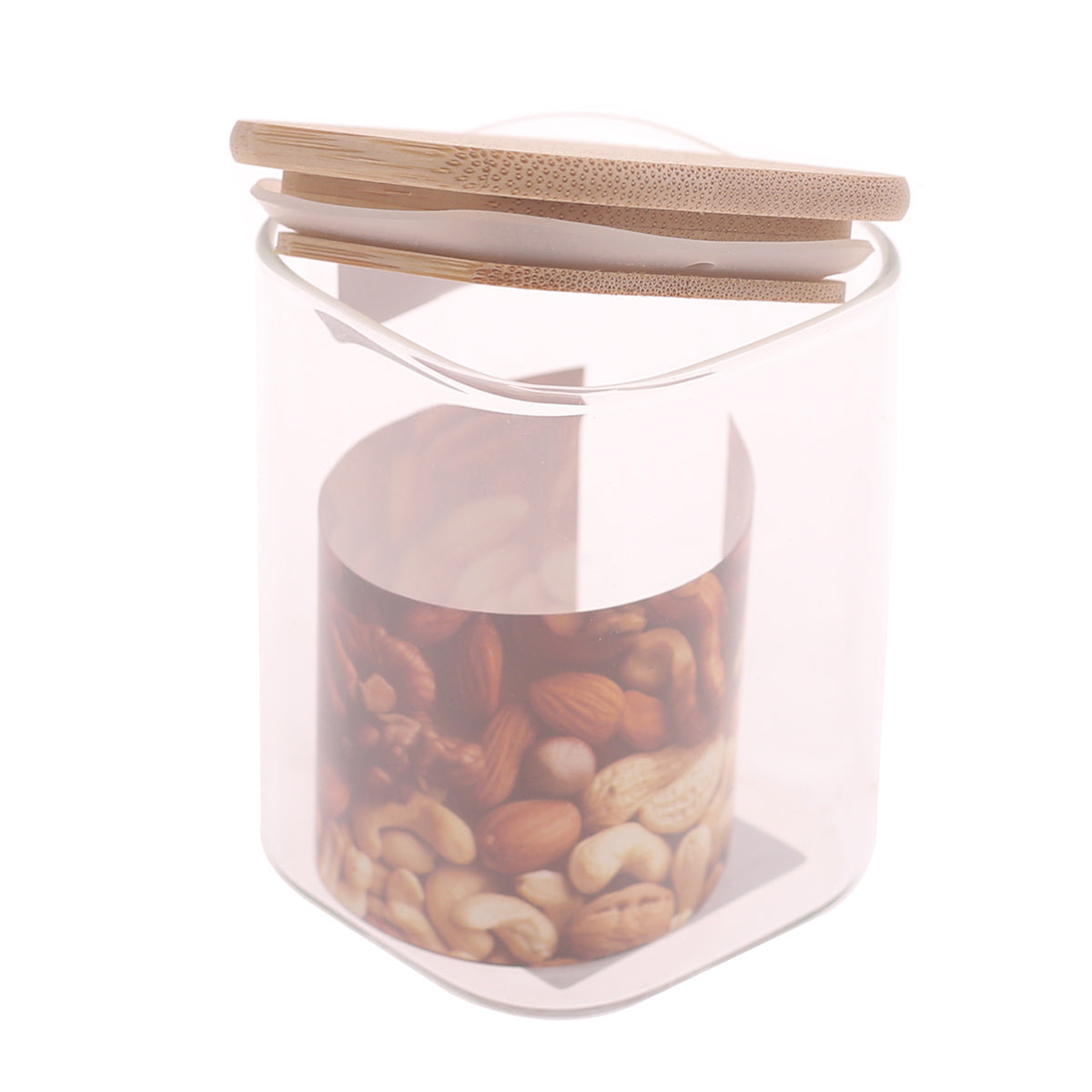 Square Glass Jar 230ml Ð GPG16-230/L3 with Bamboo Lid