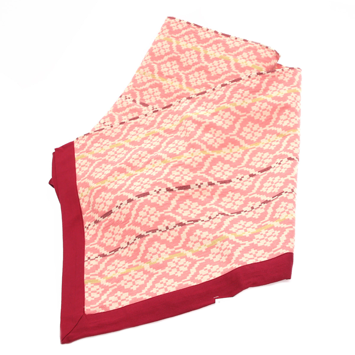 Gul Motif Bed Cover Ð 94x102 Inches | Traditional Pattern in Soft Pink & Maroon
