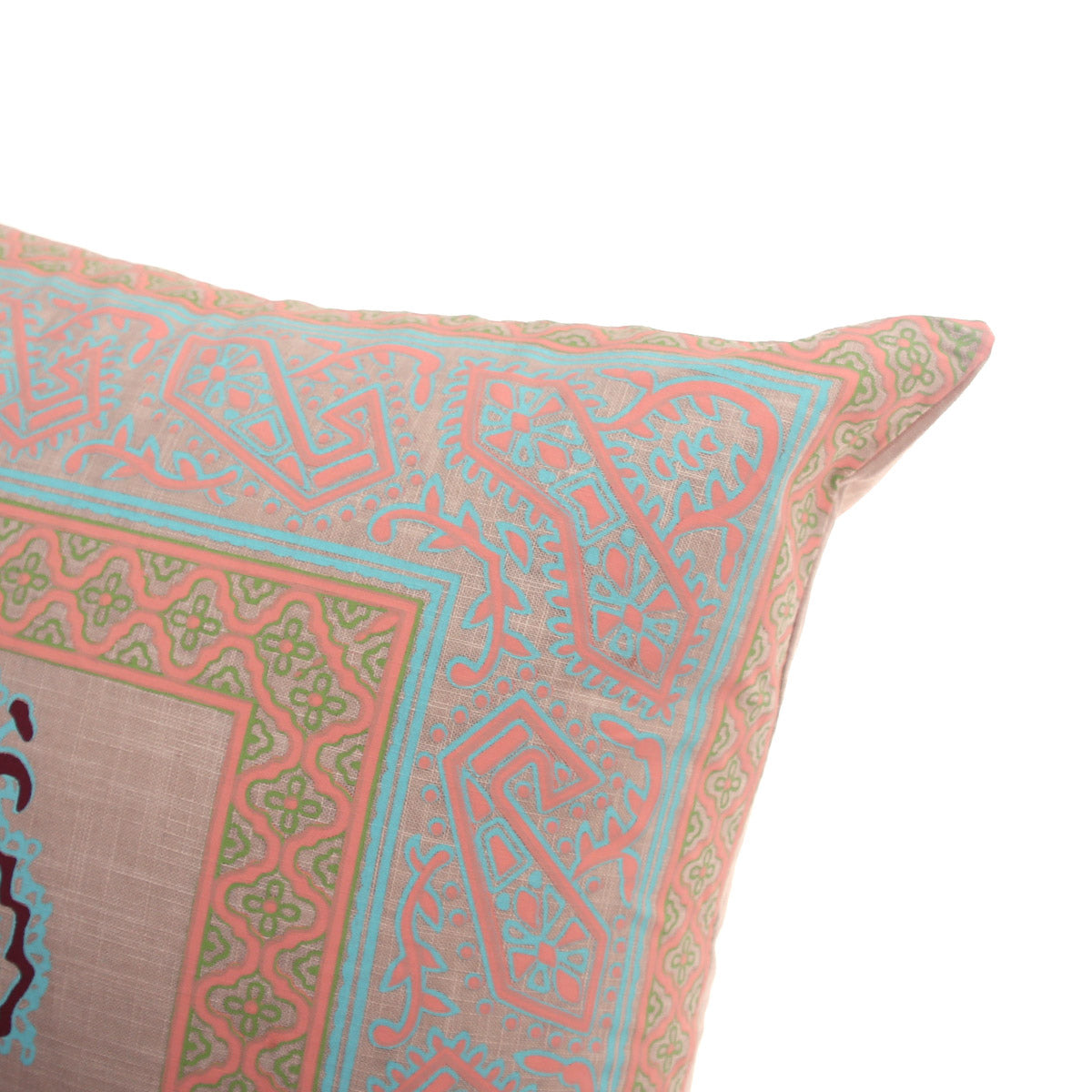 Noor Bagh Cotton Cushion Cover Ð 20x20 Inch Ethnic Motif Pastel Throw Pillow Case