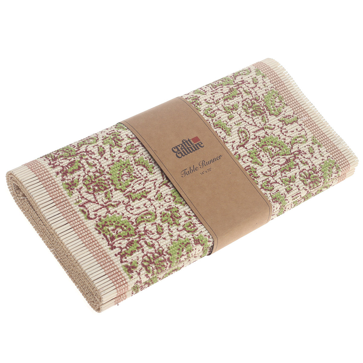 Gul Chhap Bamboo Table Runner 13x72" Ð Long Floral Eco-Friendly Dining Runner