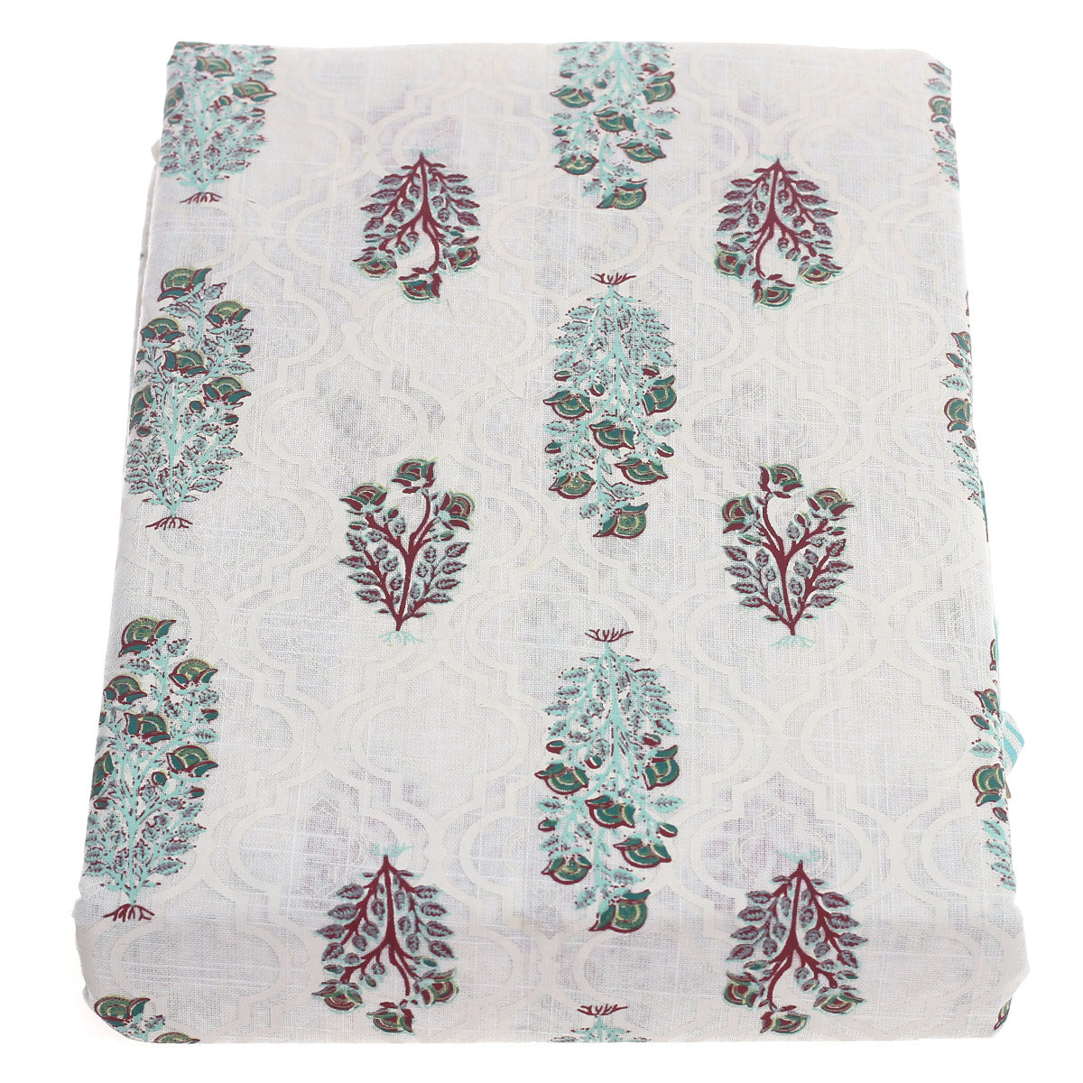 Gulbahar Cotton Table Cover 62x92" Ð Hand Block Printed Floral Dining Tablecloth