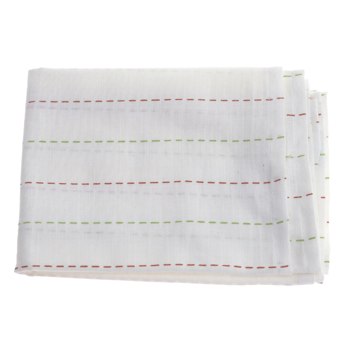 White Kantha Cotton Napkins Ð Set of 2 Hand-Stitched Table Napkins