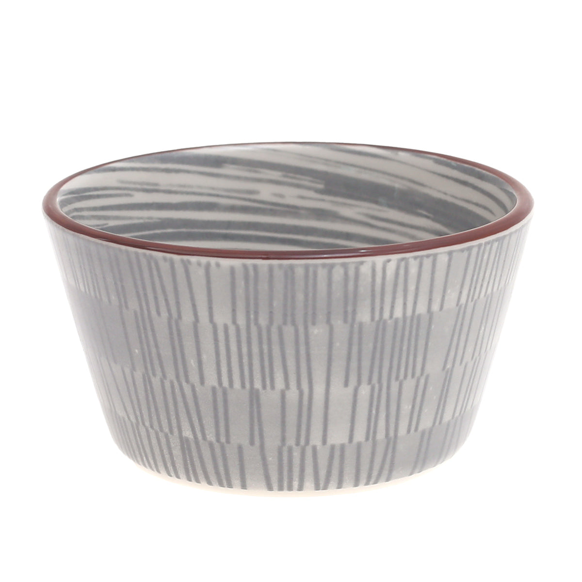 3.75" Ceramic Cake Bowl Ð Gray & Brown Patterned | ayshpk