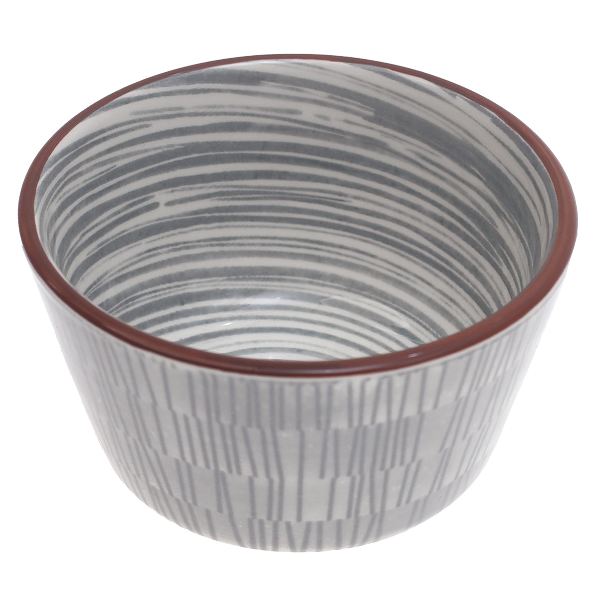3.75" Ceramic Cake Bowl Ð Gray & Brown Patterned | ayshpk