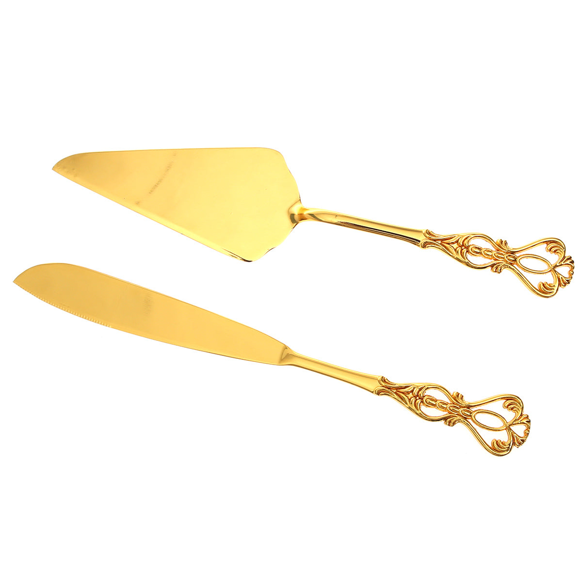 2?Piece Cake Server Set Ð Gold Stainless Steel Knife & Lifter