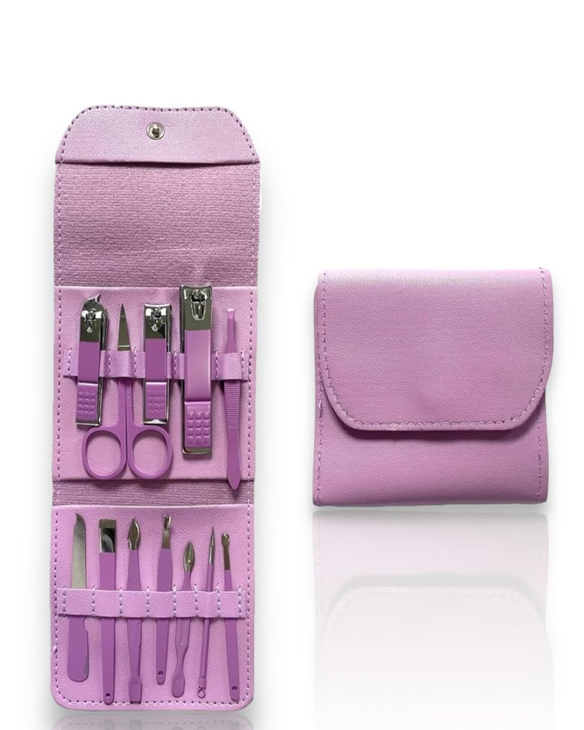 16-Piece Manicure & Pedicure Kit | Stainless Steel Nail Clipper Set with Leather Case