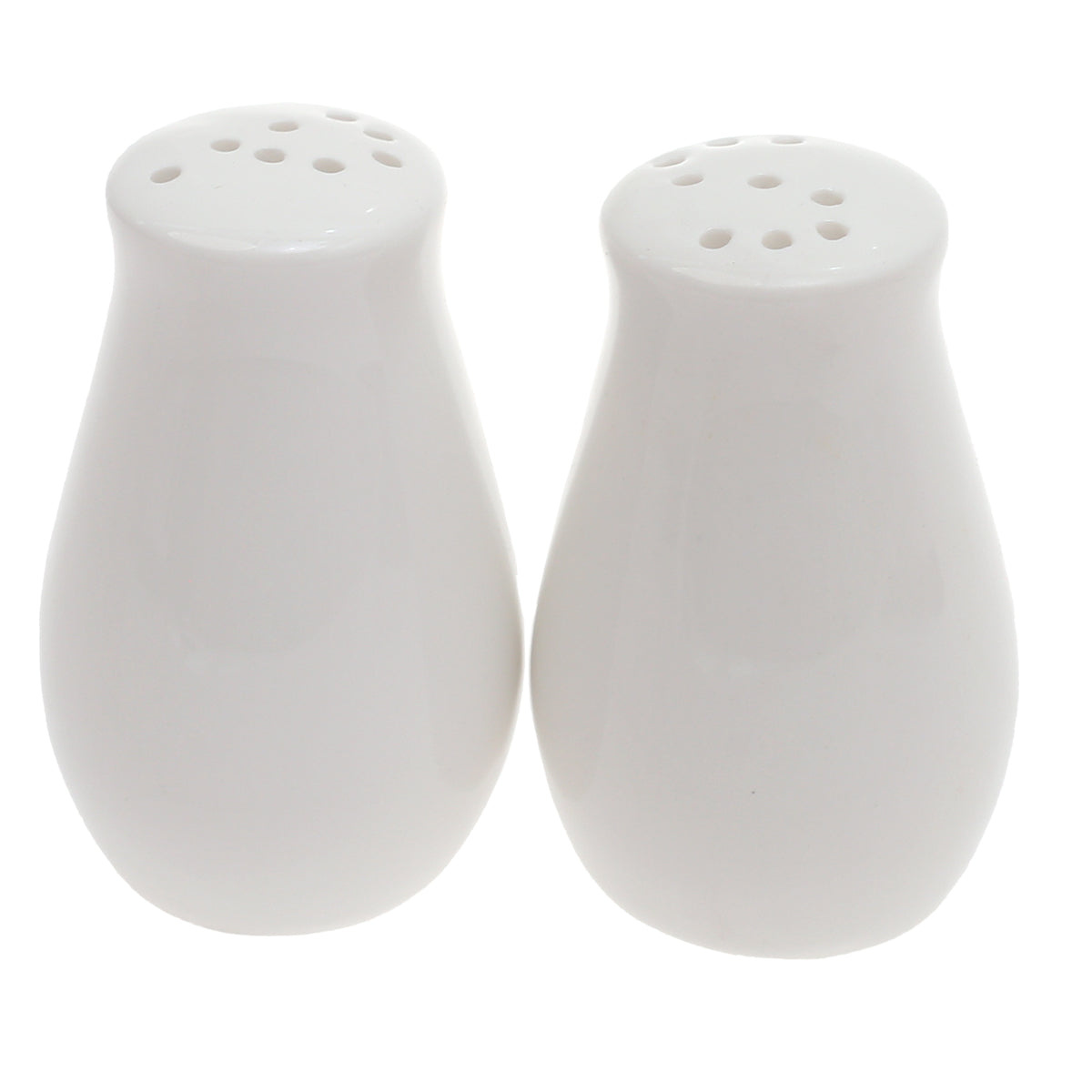 BRILLIANT 2-Piece Salt & Pepper Shaker Set Ð White Ceramic