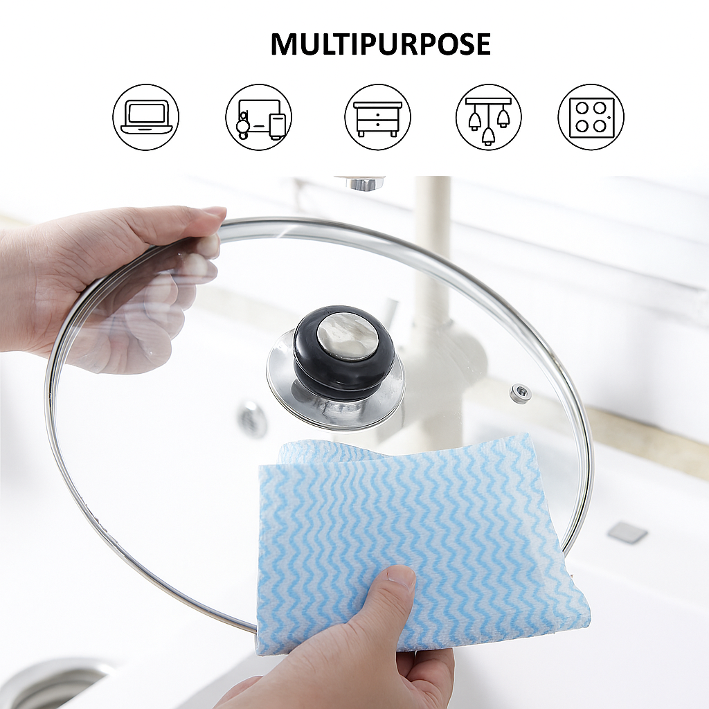 50-Piece Heavy Duty Kitchen Cleaning Wipes Ð Multi-Purpose, Lint-Free & Reusable