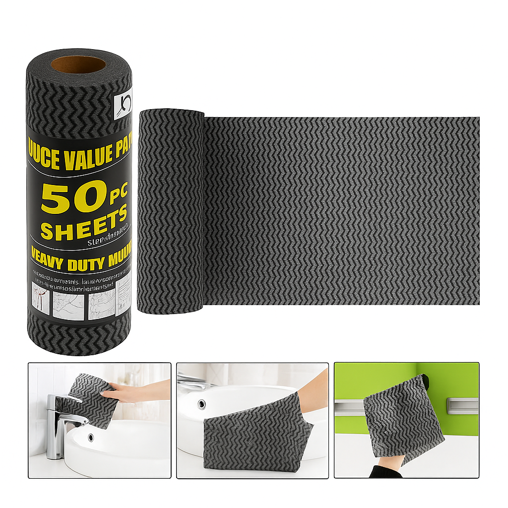 50-Piece Heavy Duty Kitchen Cleaning Wipes Ð Multi-Purpose, Lint-Free & Reusable
