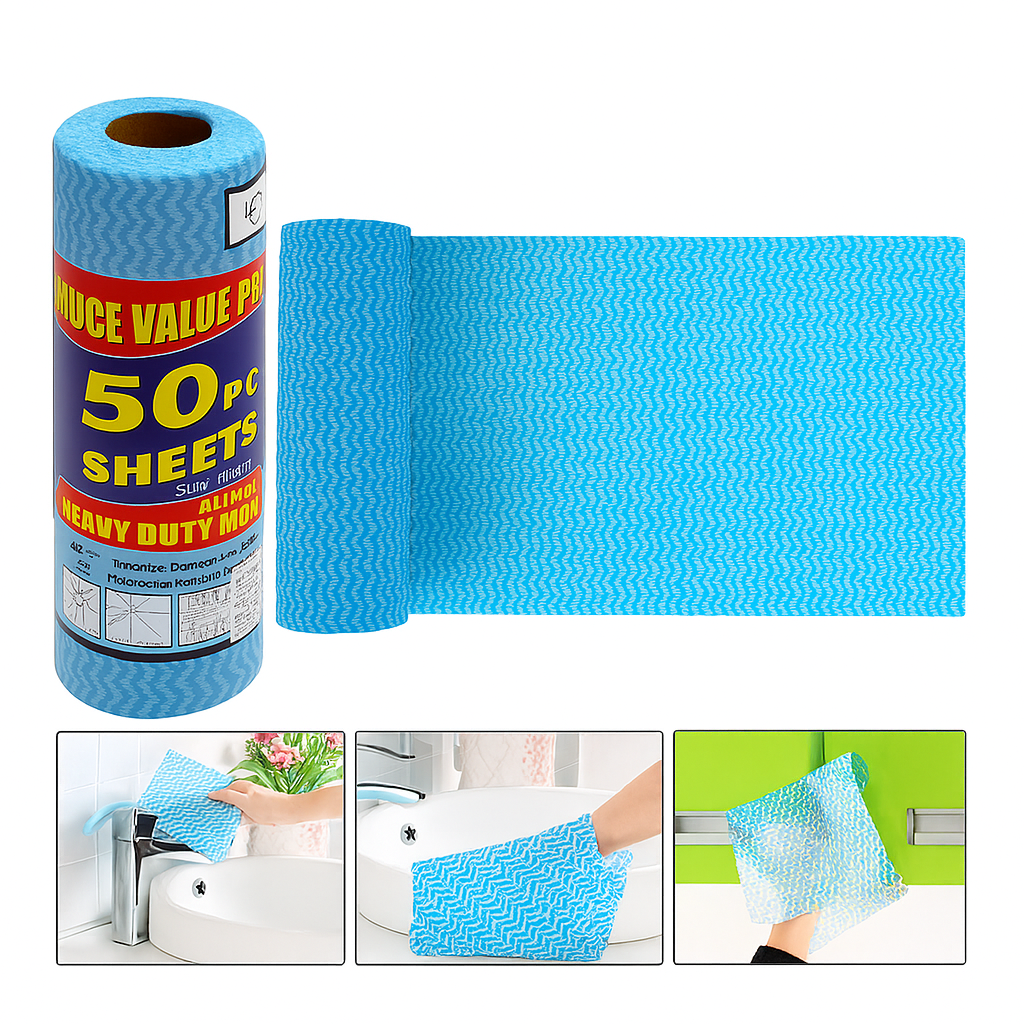 50-Piece Heavy Duty Kitchen Cleaning Wipes Ð Multi-Purpose, Lint-Free & Reusable