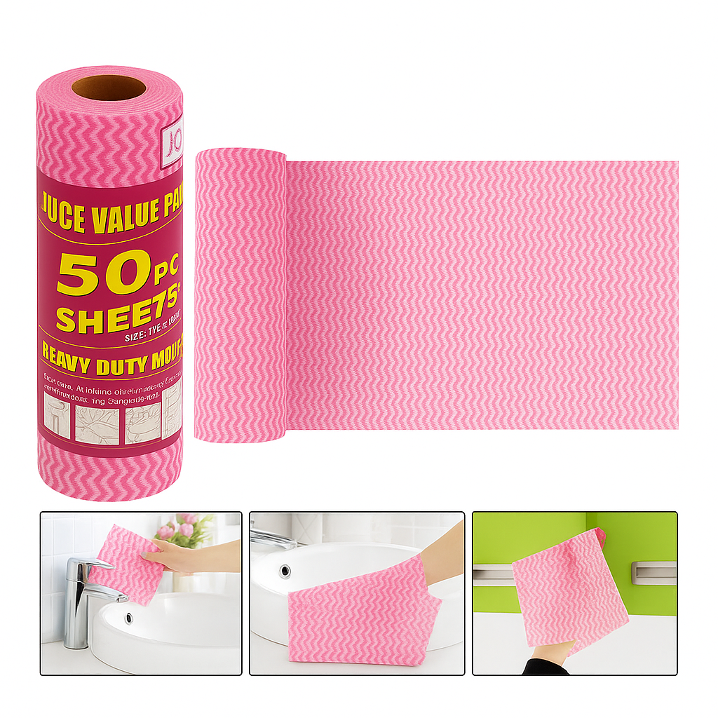 50-Piece Heavy Duty Kitchen Cleaning Wipes Ð Multi-Purpose, Lint-Free & Reusable