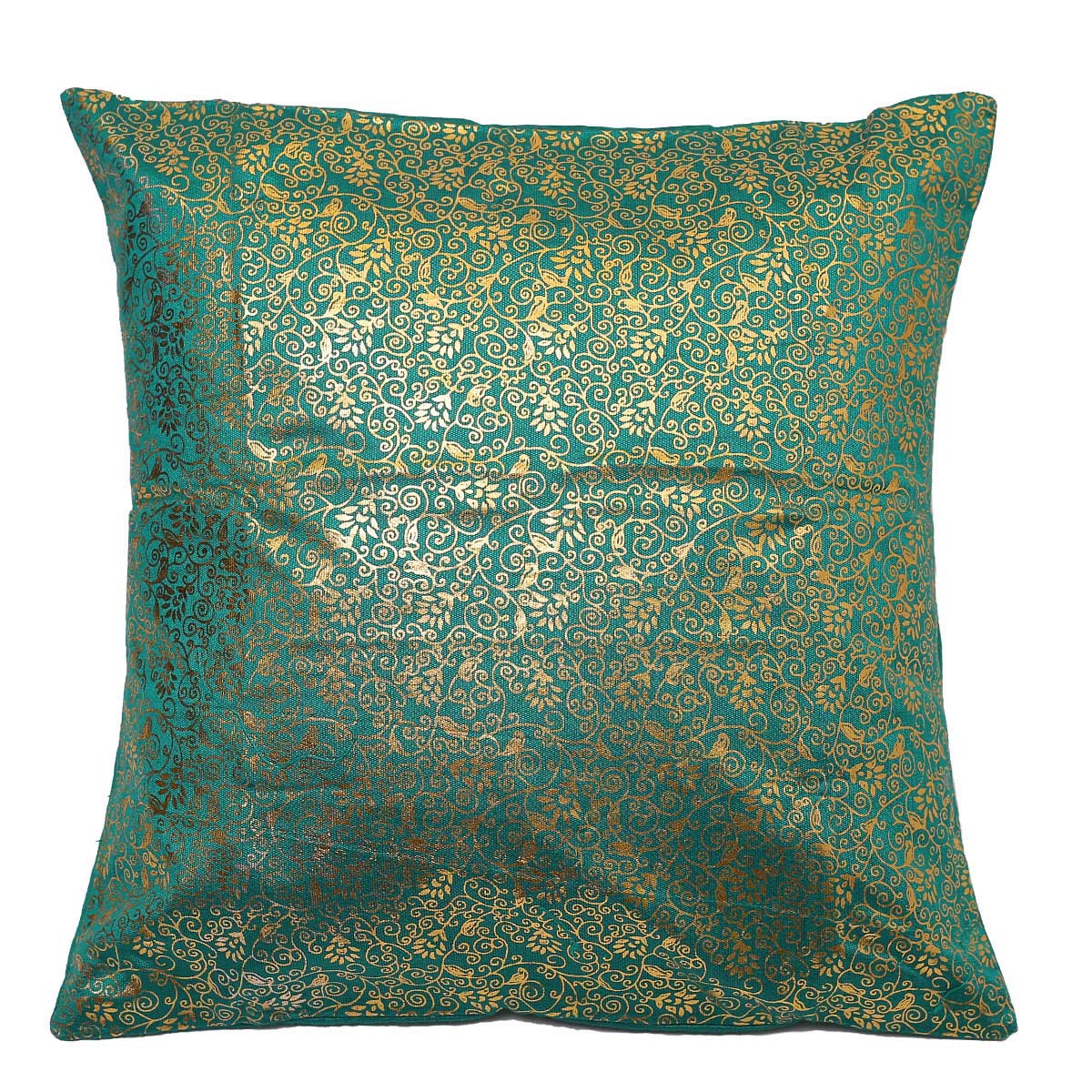 SPIRAL TEAL CUSHION COVER 16X16