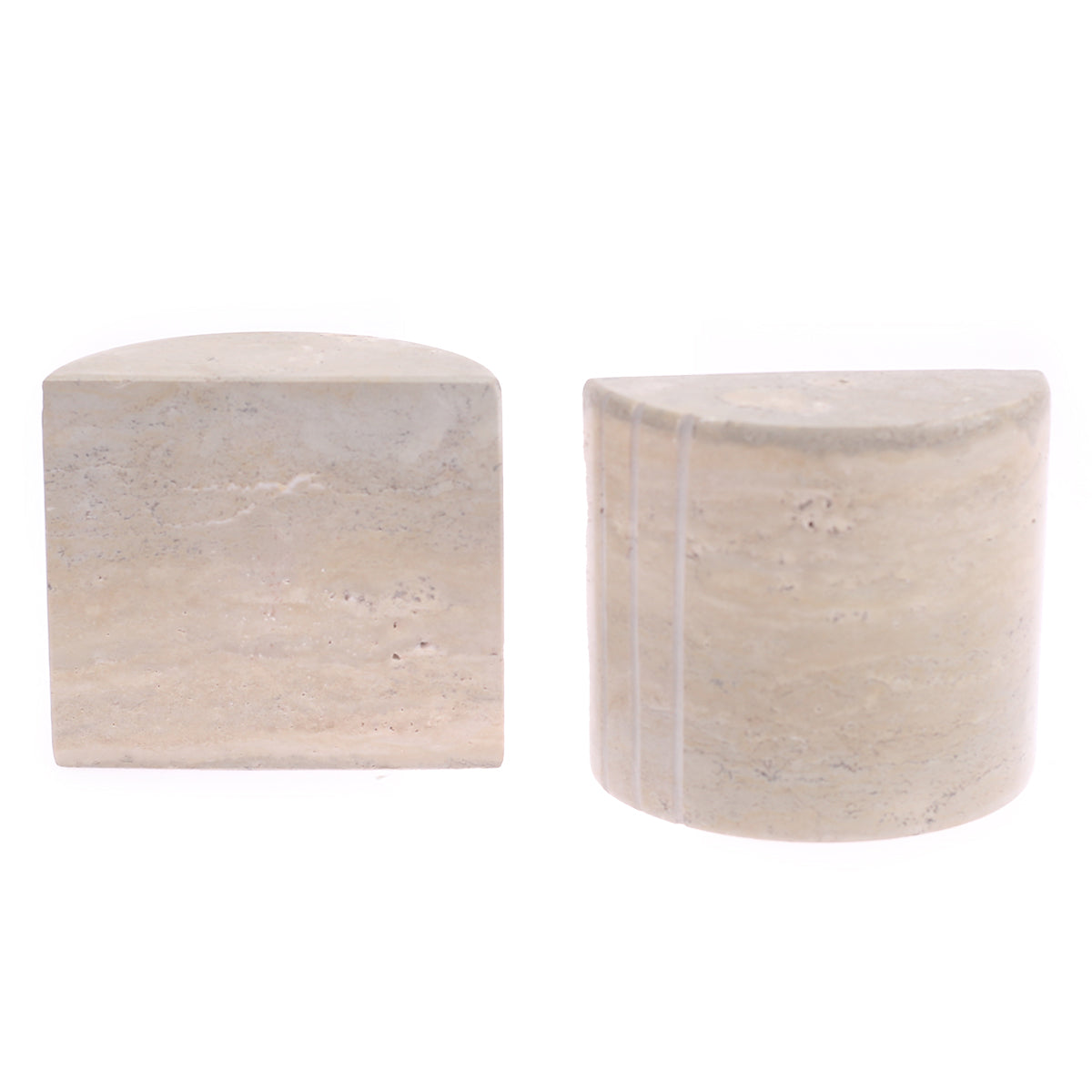 ROUND BOOKEND WITH 3 6X6X6.STONE.BEIGE