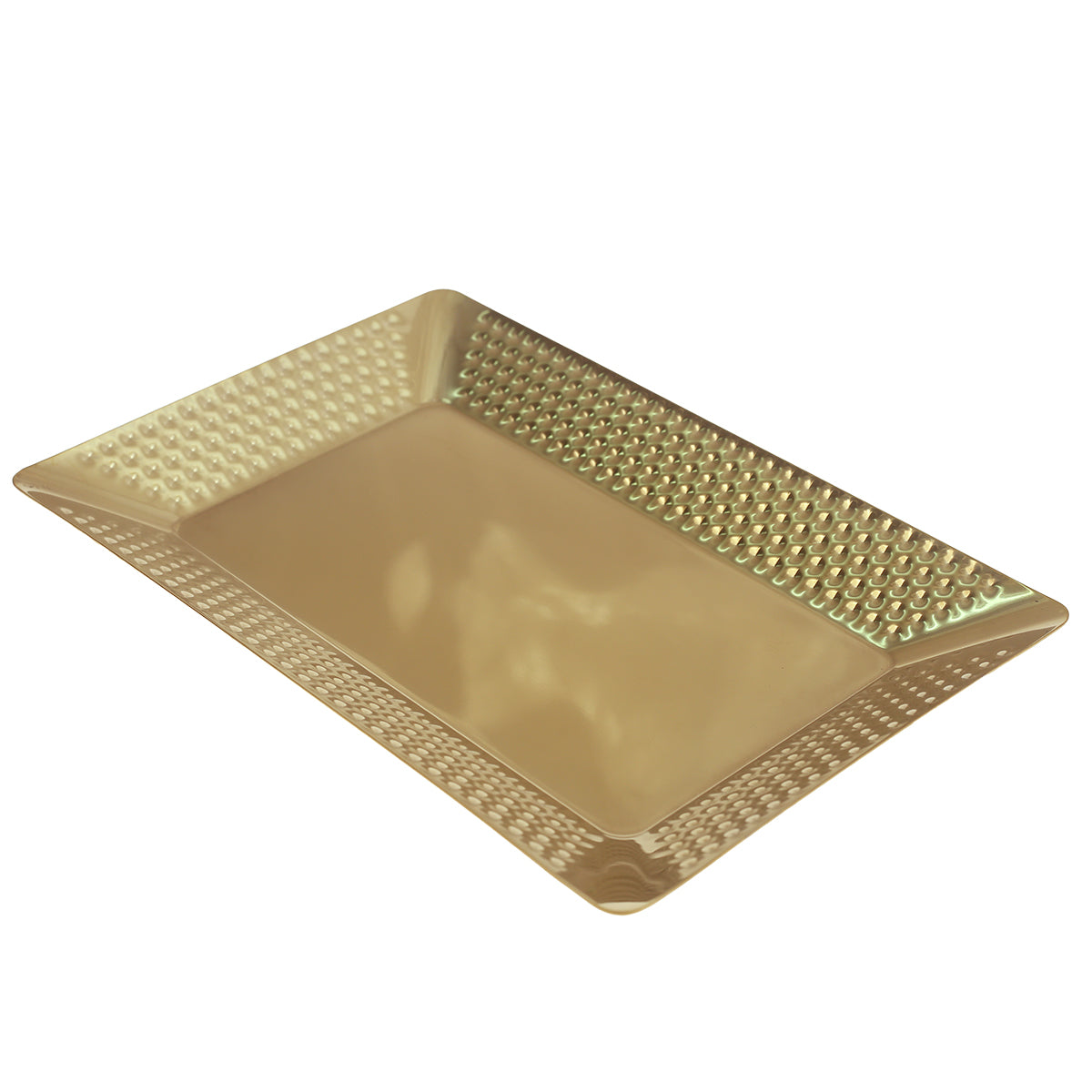 Rect Tray Gold Ð Embossed Metallic Serving Tray