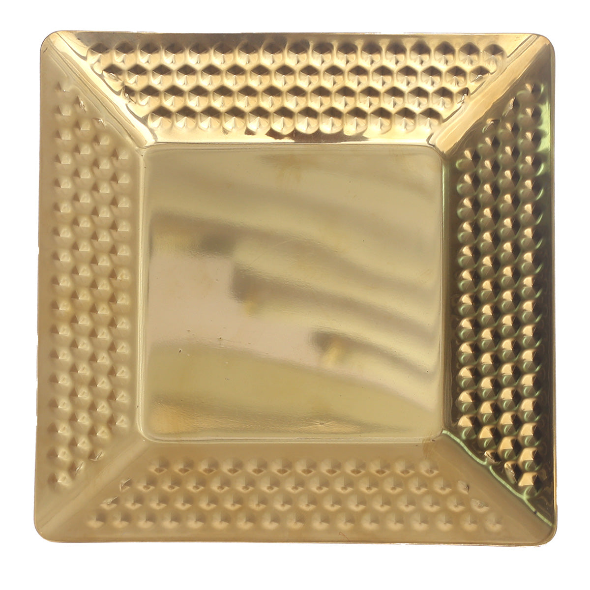 Square Tray Gold Ð Embossed Metallic Serveware