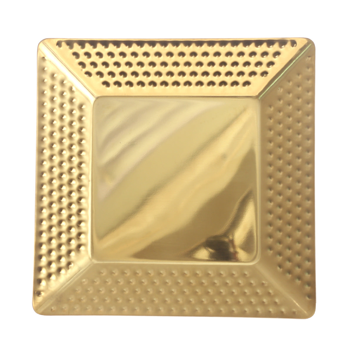 Square Tray Gold Ð Embossed Metallic Serveware