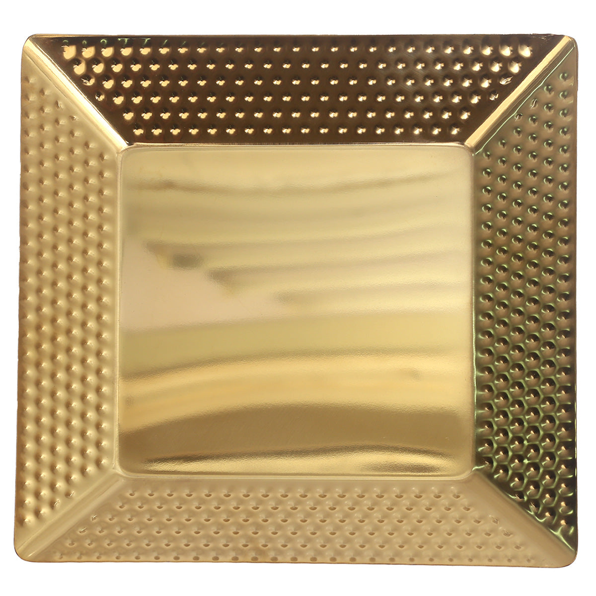 Square Tray Gold Ð Embossed Metallic Serveware