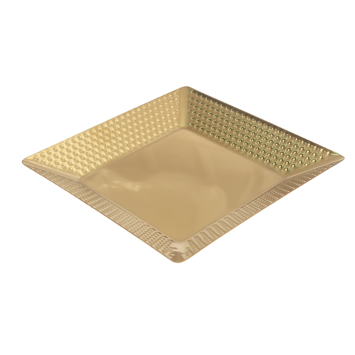 Square Tray Gold Ð Embossed Metallic Serveware