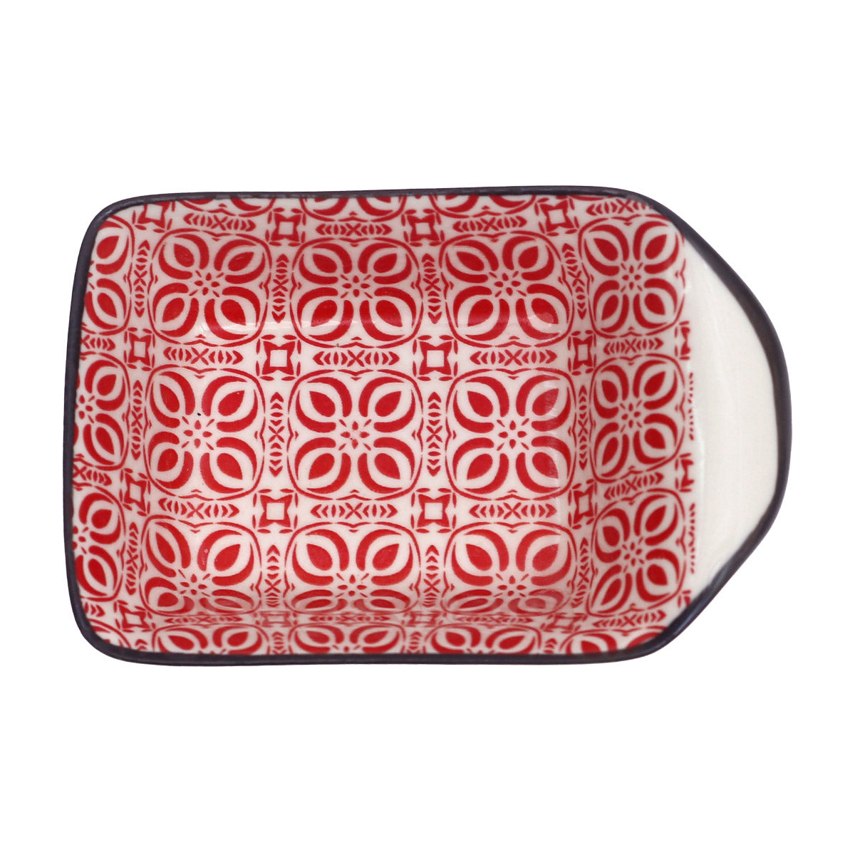 Porcelain Dish Ð Elegant Printed Square Design