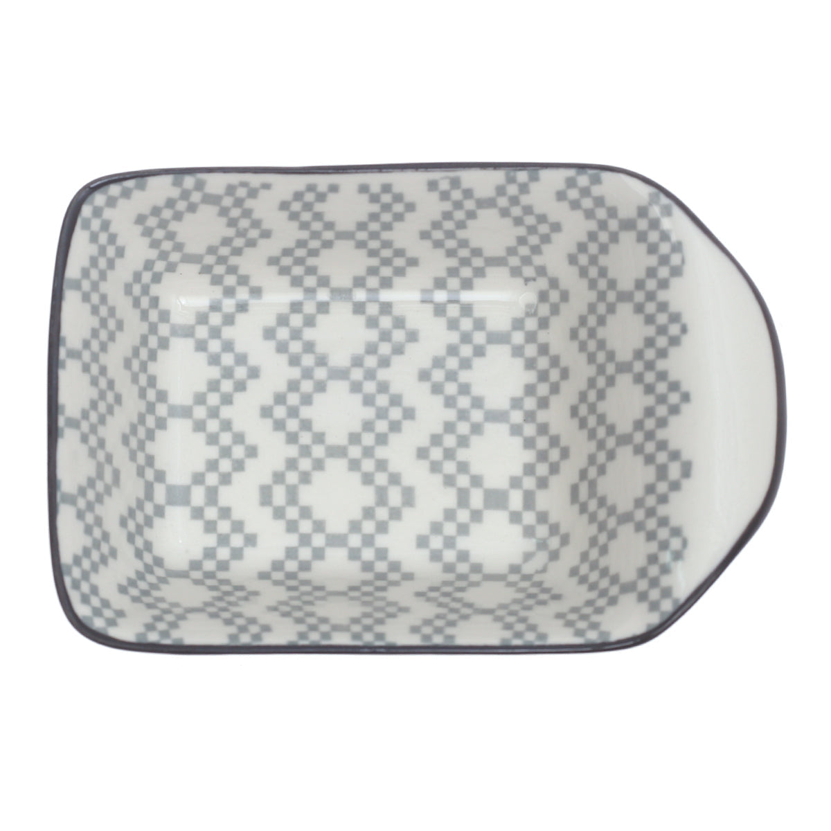 Porcelain Dish Ð Elegant Printed Square Design