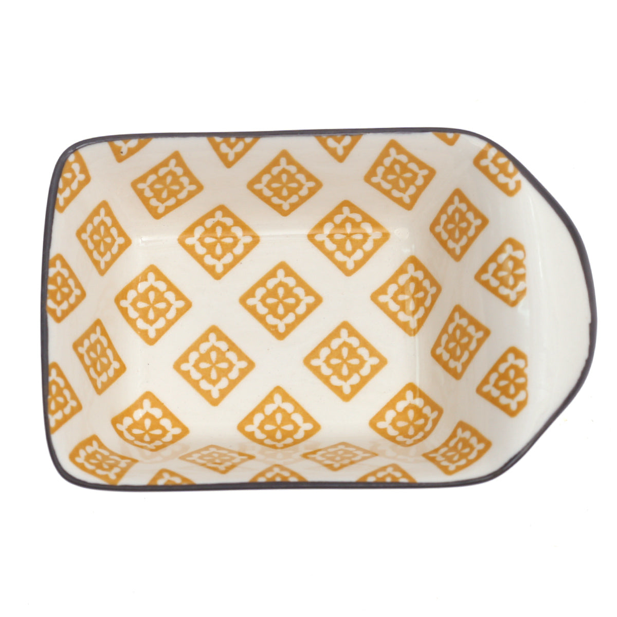 Porcelain Dish Ð Elegant Printed Square Design