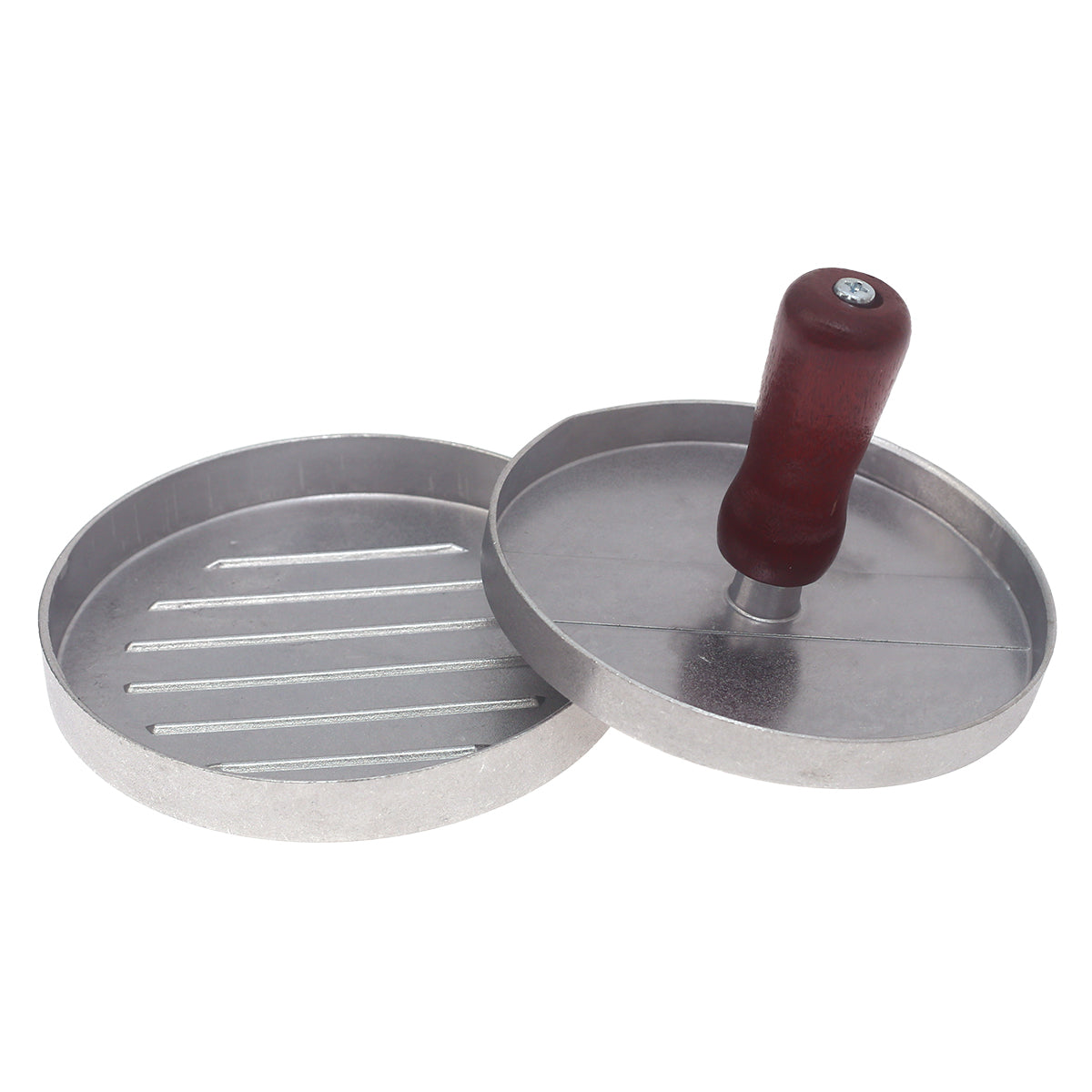 Aluminum Burger Presser Ð Non-Stick Patty Maker with Wooden Handle