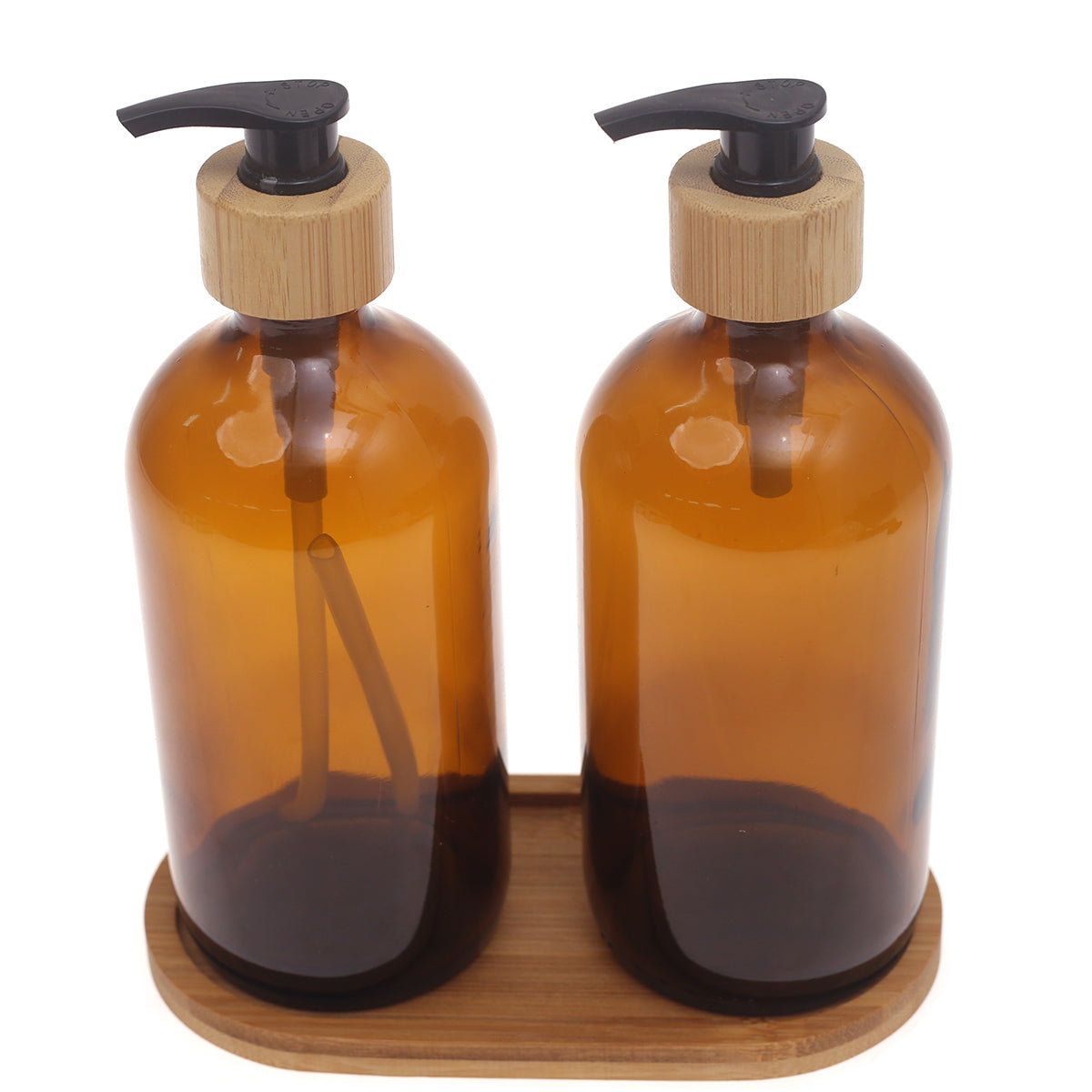 SOAP DISPENSER GLASS BOTTLE Ð 2PCS (Brown)